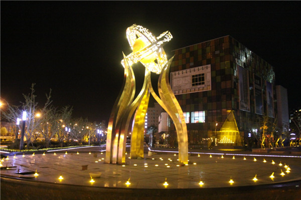西安陕西省榆林市公园不锈钢雕塑项目展示	